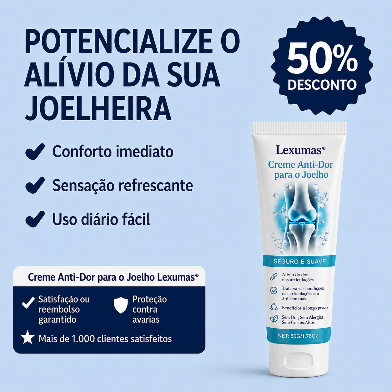 Creme anti-dor para os joelhos
