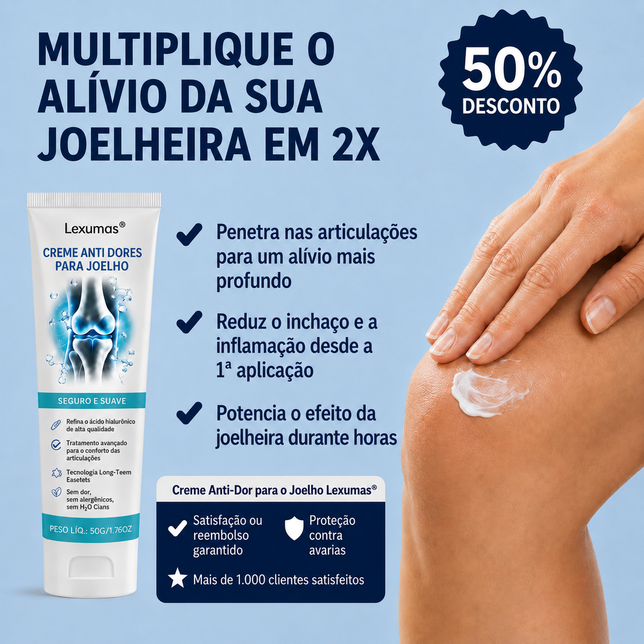 Creme anti-dor para os joelhos